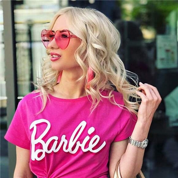 Oversized Heart Rimless Sunglasses for Women - Picture 4 of 6